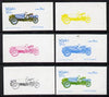 Oman 1976 Vintage Cars #1 1R (Spyker) set of 6 imperf progressive colour proofs comprising the 4 individual colours plus 2 and all 4-colour composites unmounted mint