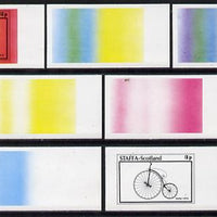 Staffa 1977 Bicycles 3p (Spider 1872) set of 7 imperf progressive colour proofs comprising the 4 individual colours plus 2, 3 and all 4-colour composites unmounted mint