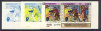 Yemen - Republic 1969 International Labour Organisation 8b Tin Founder (German Engraving) set of 4 imperf progressive proofs comprising single, 2, 4 and all 5-colour combinations unmounted mint