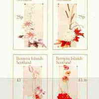 Bernera 1985 Flowers imperf sheetlet of 4 values (25p, 75p, £1 & £1.50) unmounted mint