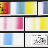 Staffa 1977 Bicycles 50p (McCammons 1884) set of 7 imperf progressive colour proofs comprising the 4 individual colours plus 2, 3 and all 4-colour composites unmounted mint