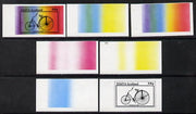 Staffa 1977 Bicycles 50p (McCammons 1884) set of 7 imperf progressive colour proofs comprising the 4 individual colours plus 2, 3 and all 4-colour composites unmounted mint