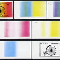 Staffa 1977 Bicycles £1 (Columbia 1878) set of 7 imperf progressive colour proofs comprising the 4 individual colours plus 2, 3 and all 4-colour composites unmounted mint