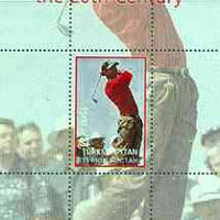 Turkmenistan 2000 Tiger Woods (Leading Personalities of the 20th Century) perf souvenir sheet #2