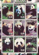 Comoro Islands 2000 Pandas perf sheetlet containing complete set of 9 values unmounted mint