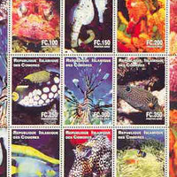 Comoro Islands 2000 Exotic Fish perf sheetlet containing complete set of 9 values unmounted mint
