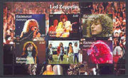 Kalmikia Republic 2000 Led Zeppelin perf sheetlet containing 6 values (horiz designs) unmounted mint