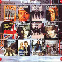 Karelia Republic 2000 The Beatles perf sheetlet containing complete set of 12 values unmounted mint