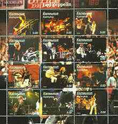 Kalmikia Republic 2000 Led Zeppelin perf sheetlet containing complete set of 12 values unmounted mint