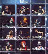 Sakha (Yakutia) Republic 2000 Sting (Pop Singer) perf sheetlet containing complete set of 12 values unmounted mint