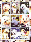 Touva 2000 Dogs (Bichon Frisé) perf sheetlet containing complete set of 9 values, each with Scout logo unmounted mint