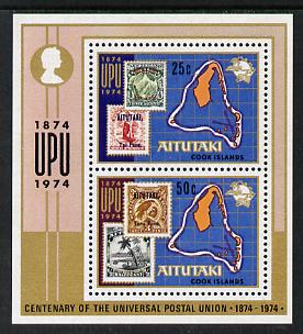Cook Islands - Aitutaki 1974 Universal Postal Union m/sheet unmounted mint SG MS 122