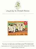 Zaire 1980 Mobile Dispensary 10k (from Salvatrion Army set) imperf proof mounted on Format International proof card