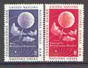 United Nations (NY) 1957 World Meteorological Organisation set of 2 unmounted mint SG 49-50*