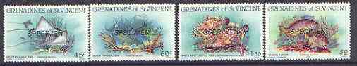 St Vincent - Grenadines 1984 Reef Fishes set of 4 opt'd SPECIMEN unmounted mint, as SG 287-90