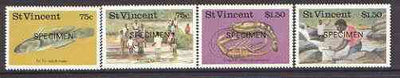 St Vincent 1986 Freshwater Fishing set of 4 opt'd SPECIMEN unmounted mint, as SG 1045-48