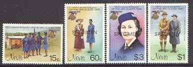 Nevis 1985 Girl Guides set of 4 opt'd SPECIMEN, as SG 293-6* unmounted mint