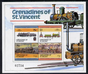 St Vincent - Grenadines 1985 Locomotives #3 (Leaders of the World) the scarce m/sheet (SG MS 359) unmounted mint