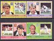 Nevis 1984 Cricketers #2 (Leaders of the World) set of 8 opt'd SPECIMEN, asSG 237-44 unmounted mint
