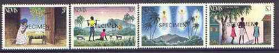 Nevis 1983 Christmas set of 4 opt'd SPECIMEN unmounted mint, as SG 127-30*