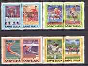St Lucia 1984 Olympics (Leaders of the World) set of 8 opt'd SPECIMEN, as SG 727-34 unmounted mint