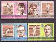 Tuvalu 1984 Cricketers (Leaders of the World) set of 8 opt'd SPECIMEN, as SG 281-88* unmounted mint