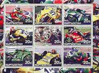 Kyrgyzstan 2001 Racing Motorbikes perf sheetlet containing set of 9 values unmounted mint