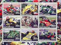 Kyrgyzstan 2001 Racing Motorbikes perf sheetlet containing set of 9 values unmounted mint
