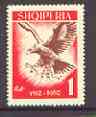 Albania 1962 1L from Independence Anniversary set of 3, featuring a Golden Eagle in flight, unmounted mint SG 728