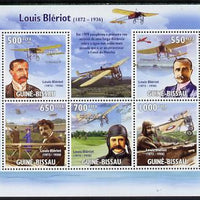 Guinea - Bissau 2009 Luis Bleriot & Aircraft perf sheetlet containing 5 values unmounted mint