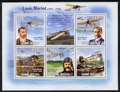 Guinea - Bissau 2009 Luis Bleriot & Aircraft perf sheetlet containing 5 values unmounted mint