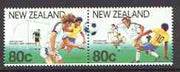 New Zealand 1991 Centenary of NZ Football Association set of 2 in se-tenant horiz pair unmounted mint SG 1587a