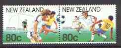 New Zealand 1991 Centenary of NZ Football Association set of 2 in se-tenant horiz pair unmounted mint SG 1587a