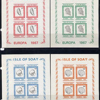 Isle of Soay 1967 Europa (Shells) set of 4 each in rouletted sheetlet of 4 unmounted mint