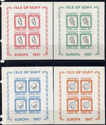 Isle of Soay 1967 Europa (Shells) set of 4 each in rouletted sheetlet of 4 unmounted mint