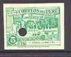 Peru 1937 pictorial of La Mar Park 5c imperf colour trial in green with Waterlow & Son security punch hole as SG 596
