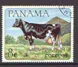 Panama 1967 black & white cow 8c fine used, from Domestic Animals set of 8, SG 939 (tete-beche pairs price x 2)