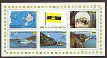 Guernsey-Sark 1969 Carriage Labels miniature sheet, fine unmounted mint (Rosen SS 4-8)