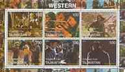 Tadjikistan 2000 The Cinema (Westerns) perf sheetlet containing set of 6 values unmounted mint
