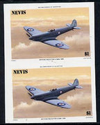 Nevis 1986 Spitfire $1 (Prototype K-5054) unmounted mint imperf pair (as SG 372),