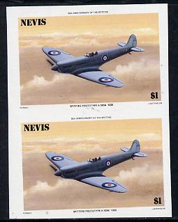 Nevis 1986 Spitfire $1 (Prototype K-5054) unmounted mint imperf pair (as SG 372),