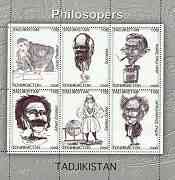 Tadjikistan 2000 Philosophers perf sheetlet containing set of 6 values unmounted mint
