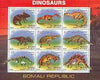 Somalia 2000 Dinosaurs #3 perf sheetlet containing set of 9 values unmounted mint