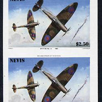 Nevis 1986 Spitfire $2.50 (Mark 1A in Battle of Britain) unmounted mint imperf pair (as SG 373)