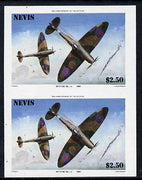 Nevis 1986 Spitfire $2.50 (Mark 1A in Battle of Britain) unmounted mint imperf pair (as SG 373)