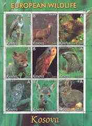 Kosova 2000 European Wildlife perf sheetlet containing set of 9 values unmounted mint
