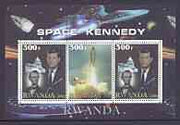 Rwanda 2000 Space Kennedy perf sheetlet containing set of 3 values unmounted mint