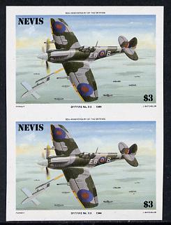 Nevis 1986 Spitfire $3 (Mark XII) unmounted mint imperf pair (as SG 374)