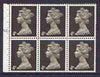 Great Britain 1967-70 Machin 4d sepia (centre band) booklet pane of 6 with cyl no N2, reasonable perfs