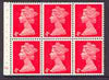 Great Britain 1967-70 Machin 4d vermilion (centre band) booklet pane of 6 with cyl no N1, perfs trimmed